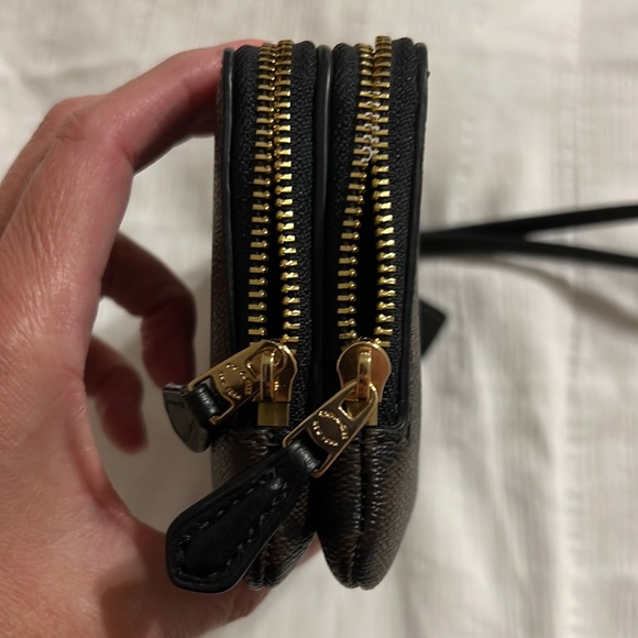 Coach Wristlet Signature Monogram Classic Brown double Zipper wallet - Picture 6 of 11